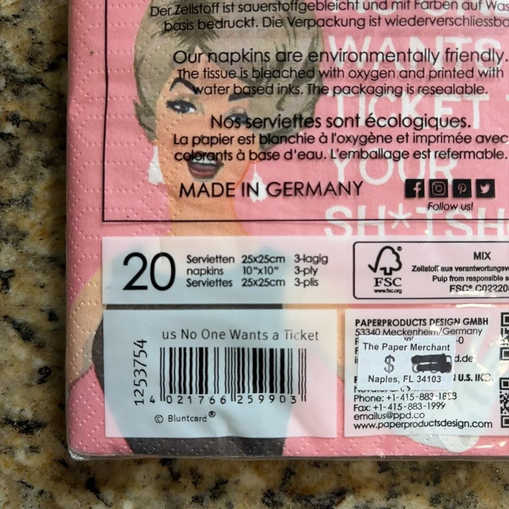 PPD NO ONE WANTS A TICKET TO YOUR SH*TSHOW Funny Cocktail Paper Napkins NEW 20ct